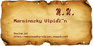 Marsinszky Ulpián névjegykártya
